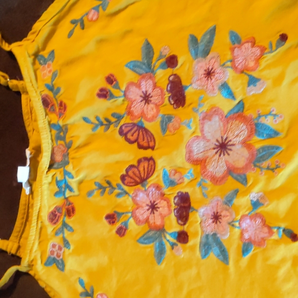 Yellow Rayon Floral Tank - Picture 3 of 5